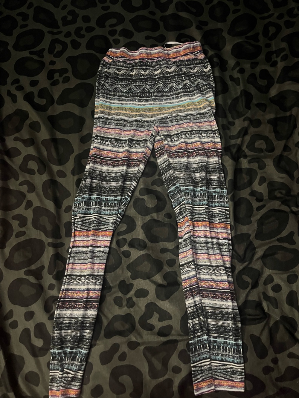 Multicolor Striped Knit Leggings